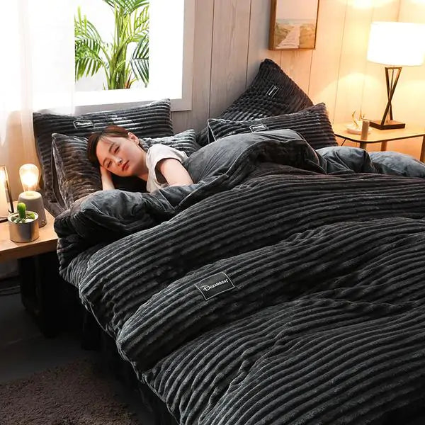 Corduroy Velvet Duvet Bedding Set - VITAL