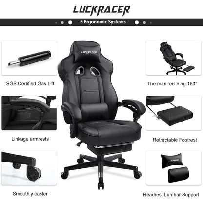 Computer Gaming Chair with Footrest, Esports Gaming Chair