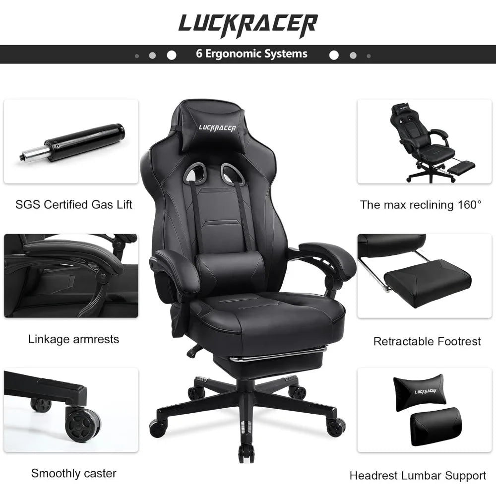 Computer Gaming Chair with Footrest, Esports Gaming Chair