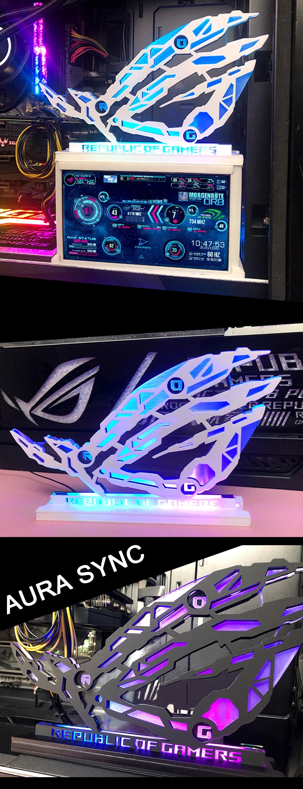 ARGB PC Case ROG Ornaments