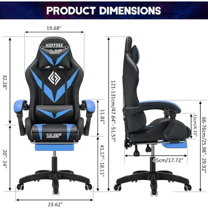 Gaming Chair with Massage and LED Lights Ergonomic Game Chairs