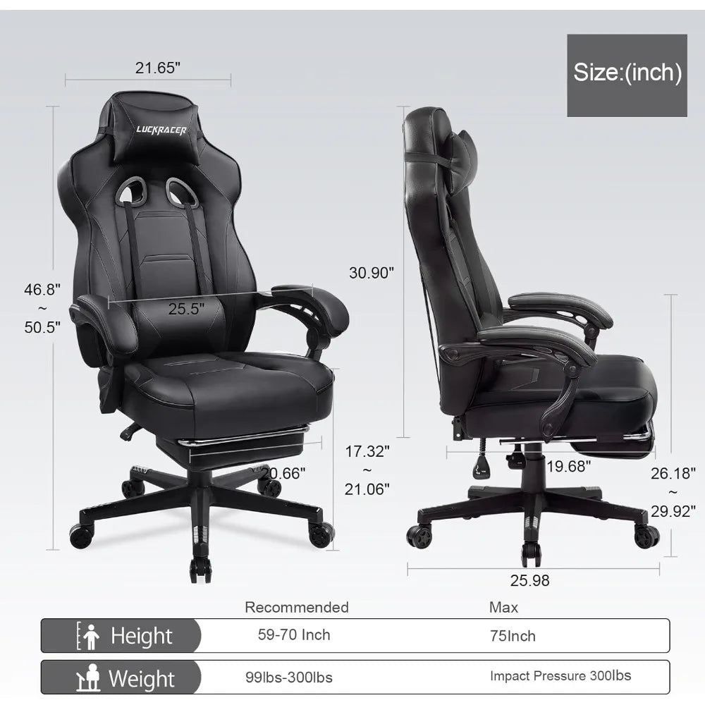 Computer Gaming Chair with Footrest, Esports Gaming Chair